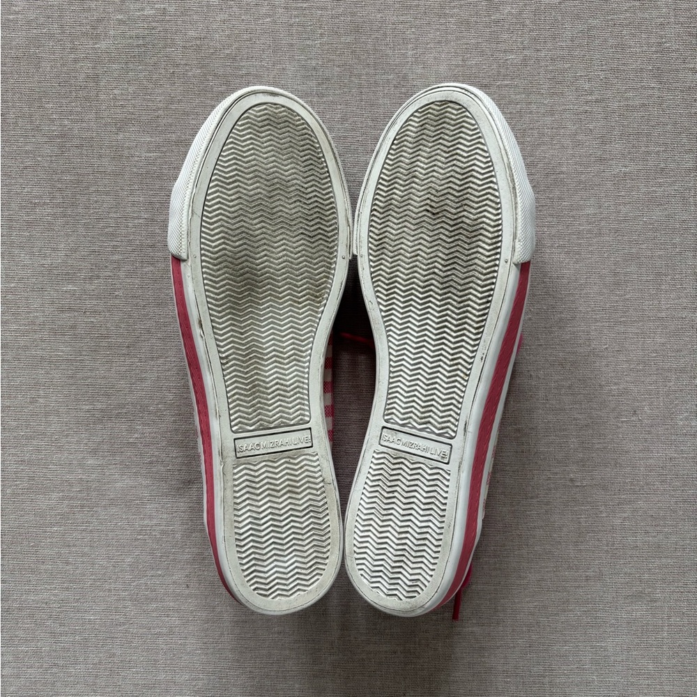Isaac Mizrahi pink & white checkered plaid athletic tennis shoes size 7.5 - Picture 8 of 9